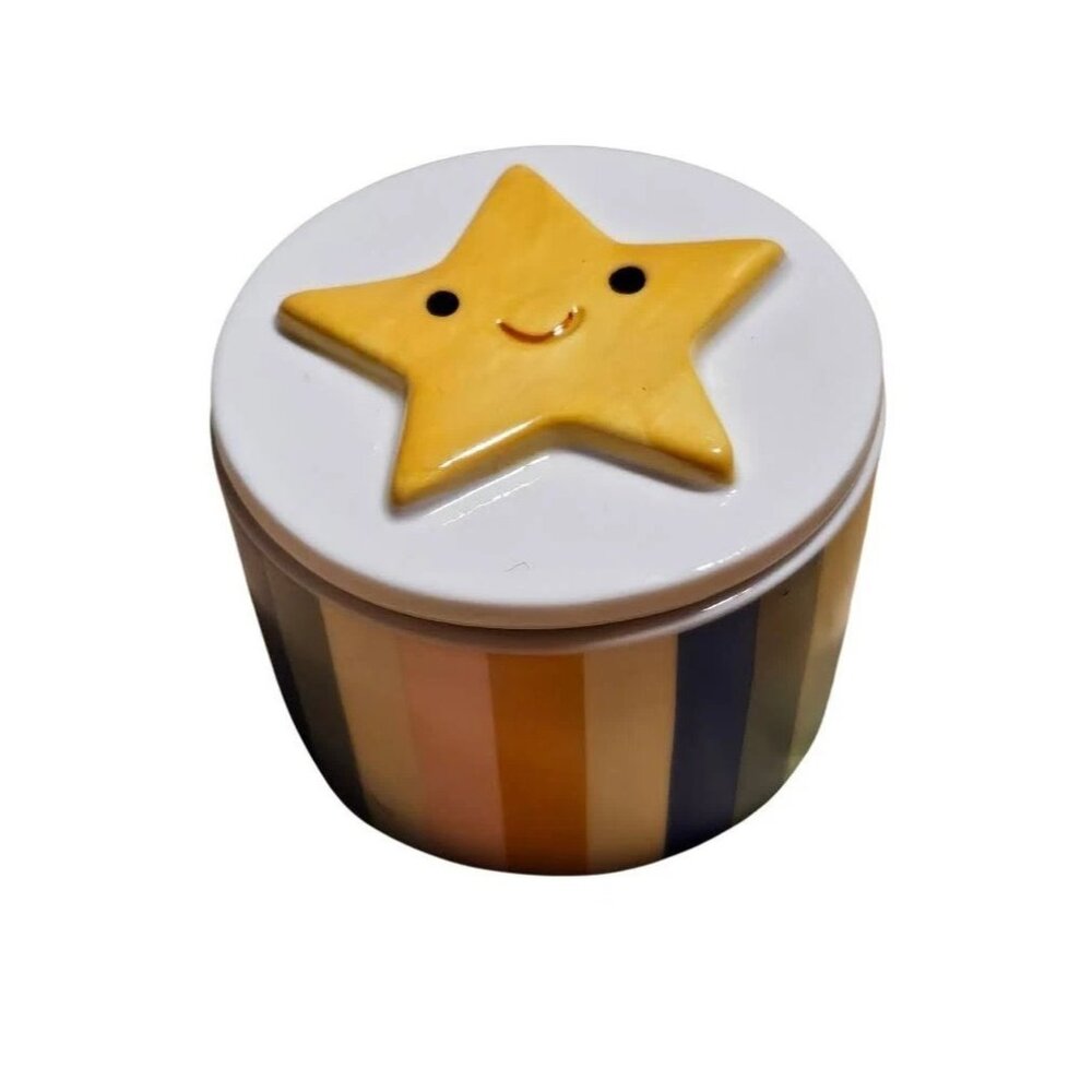 Pillowfort Kids' Ceramic Star Lid & Striped Jar Small Container 3" x 3" x 2" - Picture 4 of 7